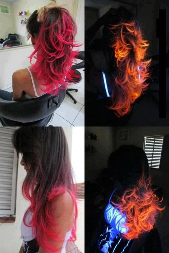 Glow in the dark red hair